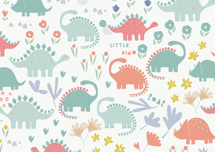 Dino Floral, Cretaceous Corals - Twist&Fit Roller Blind - Image 6